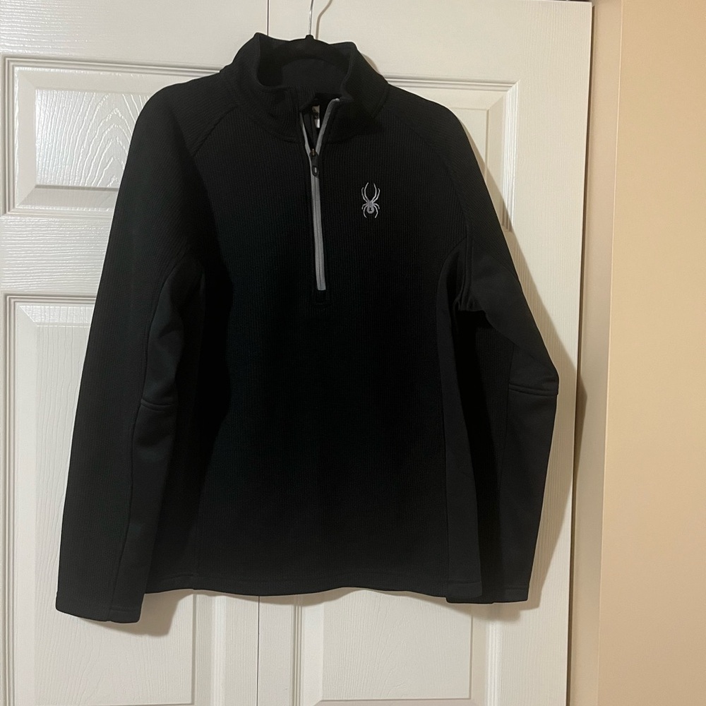 Spyder Black Fleece Jacket with Logo